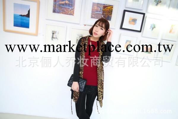 特價女裝批發 14春季新款韓版時尚裡面豹紋的中長款女式風衣工廠,批發,進口,代購