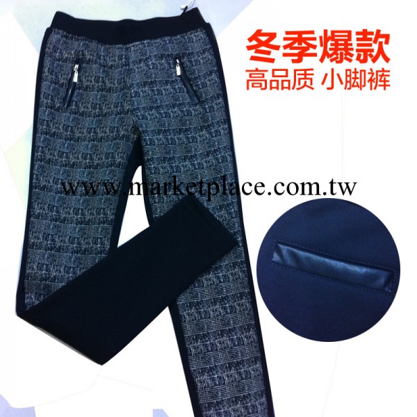 暫缺貨青椒王拼接格子拉鏈女式休閒褲保暖棉褲加厚加絨長靴褲秋冬工廠,批發,進口,代購
