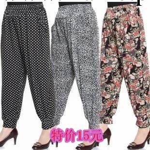 特價 女式中老年褲子 春夏裝松緊腰休閒燈籠褲  寬松女褲九分褲工廠,批發,進口,代購