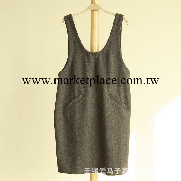 秋冬新品批發 日系文藝毛呢女式背帶半身裙工廠,批發,進口,代購