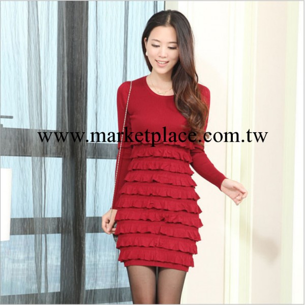 韓版冬季新款中長款包臀打底針織衫外套圓領毛衣裙女式 廠傢批發工廠,批發,進口,代購