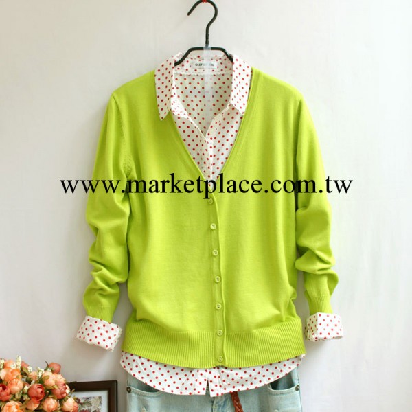 春秋女式針織衫 基本款針織衫開衫 包扣卷邊針織衫 棉線開衫批發工廠,批發,進口,代購