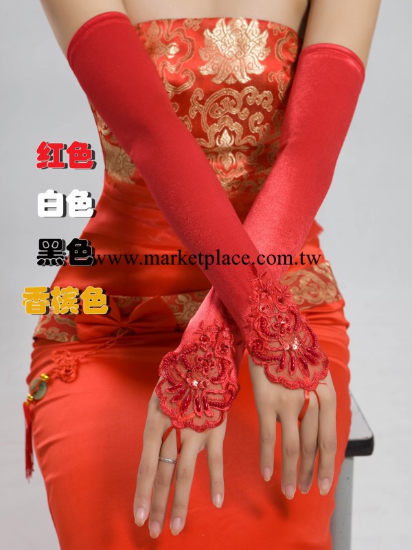 廠傢直銷新娘禮機手套/婚紗禮服手套紅色/白色/00256工廠,批發,進口,代購