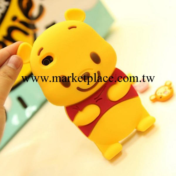 蘋果5代維尼熊手機套 Iphone4S立體維尼熊手機殼 維尼小熊保護套工廠,批發,進口,代購