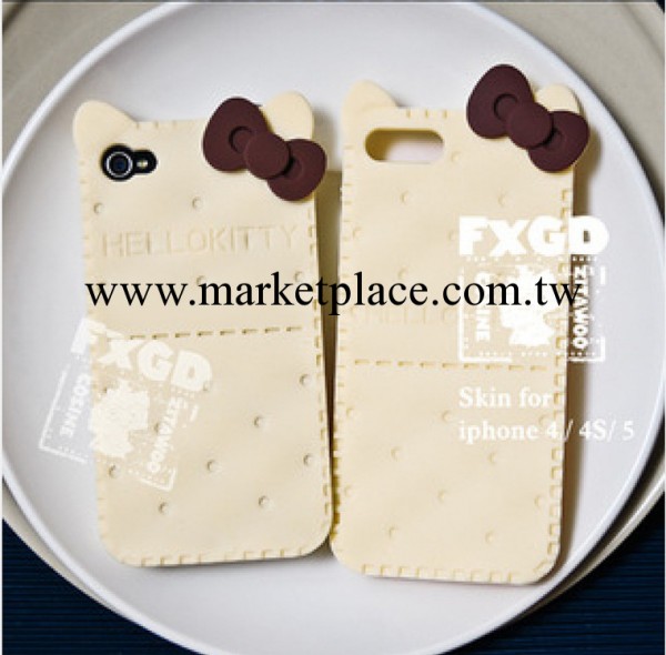 創意蘋果iphone4蘇打餅幹hello kitty矽膠手機殼 4s保護套工廠,批發,進口,代購