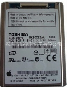 東芝1.8寸IPOD/classic 80G硬盤MK8022GAA工廠,批發,進口,代購