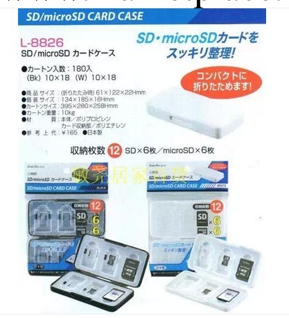 日本原裝進口 sanada 便攜式SD卡盒 TF卡收納盒 12枚裝 164批發・進口・工廠・代買・代購