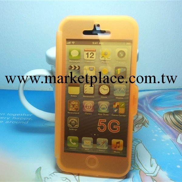 蘋果iphone5S側翻觸摸手機殼 蘋果5G超薄高清免翻蓋TPU手機套工廠,批發,進口,代購