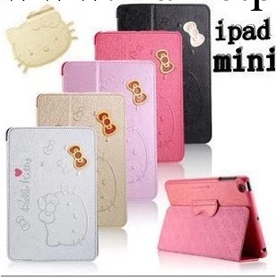 新款IPAD迷你 限量版hello kitty iPad mini皮套卡通超薄休眠皮套批發・進口・工廠・代買・代購