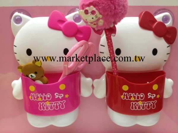 hello kitty凱蒂貓 吸盤塑料 雜物筆筒牙刷收納盒 0.2kg工廠,批發,進口,代購