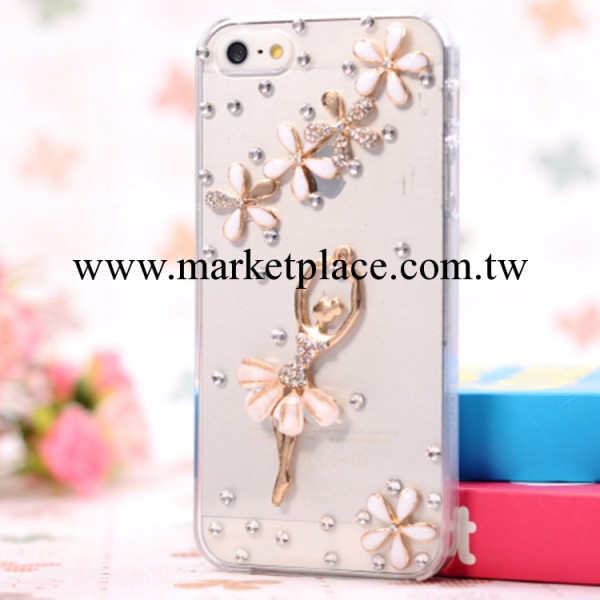 蘋果5代 iphone4/4S芭蕾女孩DIY手機殼 蘋果5手工創意保護套 鉆殼工廠,批發,進口,代購