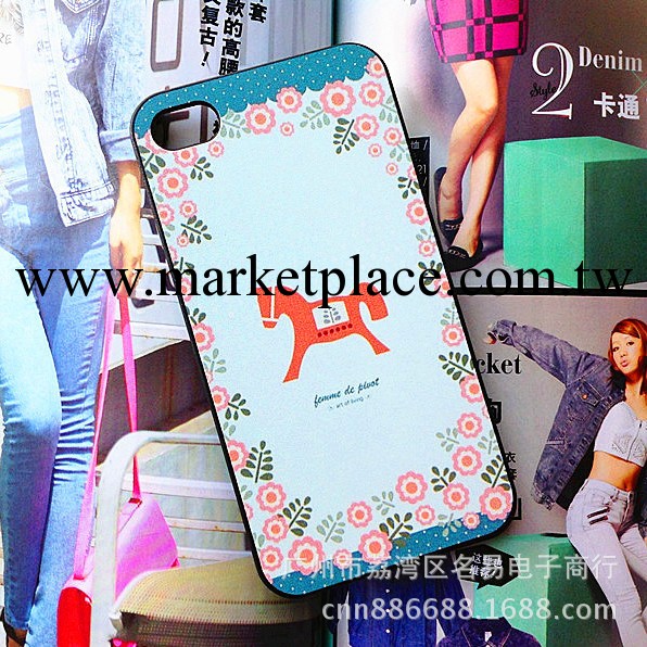 小清新森女碎花木馬iphone4/4s/iphone5蘋果手機殼 彩繪碎花殼工廠,批發,進口,代購