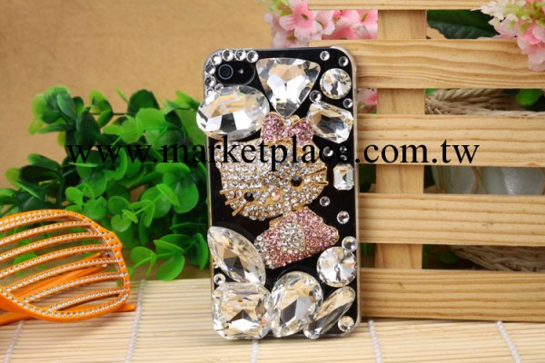 新款可愛小貓咪 蘋果手機殼批發 iphone4/4S手機殼 鑲鉆保護殼工廠,批發,進口,代購