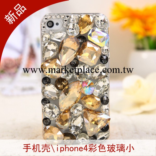 潮流新品 iphone5手機殼 水晶玻璃奢華鉆殼 水鉆 蘋果4s手機套工廠,批發,進口,代購