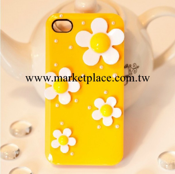 雛菊珍珠蘋果5S手機殼iphone4s水鉆保護殼潮5C定制DIY韓國保護套工廠,批發,進口,代購