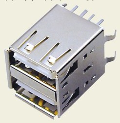 USB2.0連接器 A/F 雙層USB DIP180°工廠,批發,進口,代購