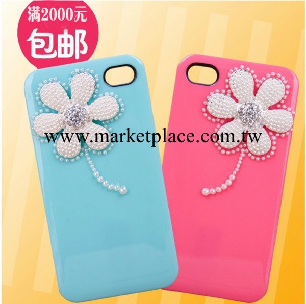 雛菊手機殼iphone4s蘋果5S保護殼外殼韓國新款殼純手工5C珍珠外殼工廠,批發,進口,代購