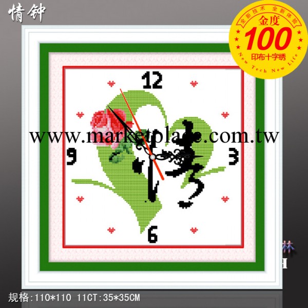 十字繡表 十字繡100%精度印佈 813 情鐘 義烏科諾工藝品出品工廠,批發,進口,代購
