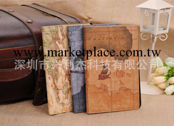 廠傢直銷 蘋果ipad mini 2 世界地圖保護套 復古航海圖支架皮套工廠,批發,進口,代購