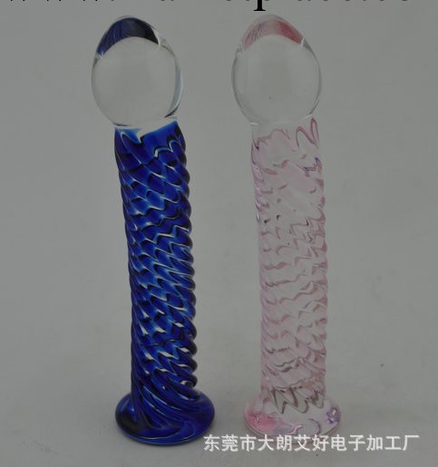 水晶情趣用品,圓頭旋絲玻璃陽具,成人用品玩具批發・進口・工廠・代買・代購