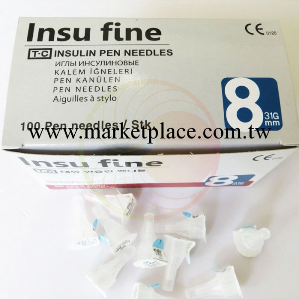 Insu Fine 牌31G*8mm 胰島素針頭一次性使用 100支每盒工廠,批發,進口,代購