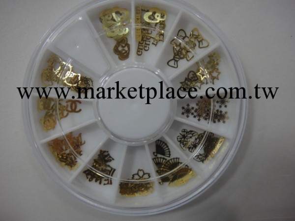 美甲飾品批發 美甲用品 金屬貼片 金屬貼花 指甲貼花 12款一盒工廠,批發,進口,代購