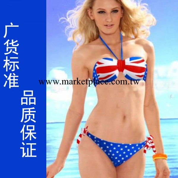 廠傢直銷 溫泉季泳衣 藍色英國旗鋼托比基尼  女士泳衣工廠,批發,進口,代購