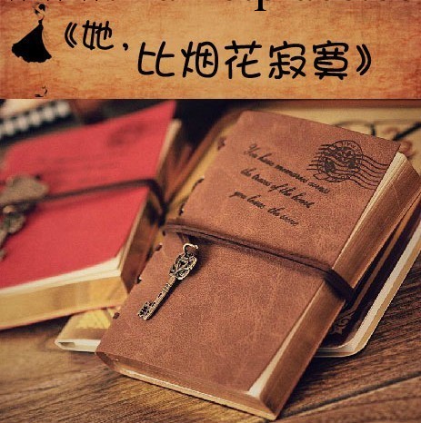 小號復古歐式《她比煙花寂寞》綁帶式白紙書本 筆記本 旅行記事本工廠,批發,進口,代購