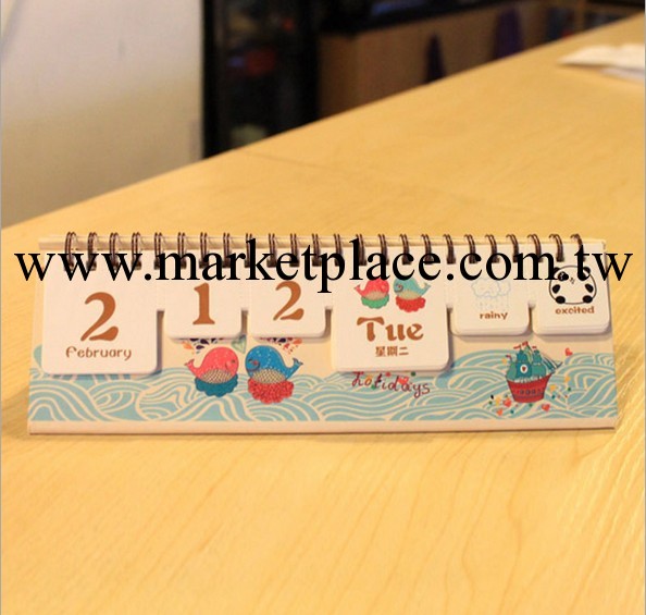 韓國文具 2014情侶魚DIY臺歷/日歷/桌面用品4782工廠,批發,進口,代購