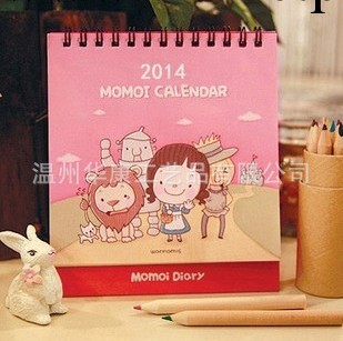 日韓文具 2014年可愛小清新momoi女孩記事臺歷 日歷 年歷工廠,批發,進口,代購