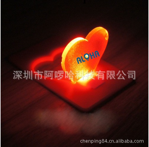 【愛心型卡片燈】供應最新電子禮品卡片燈 LED聖誕小夜燈 LED書燈工廠,批發,進口,代購