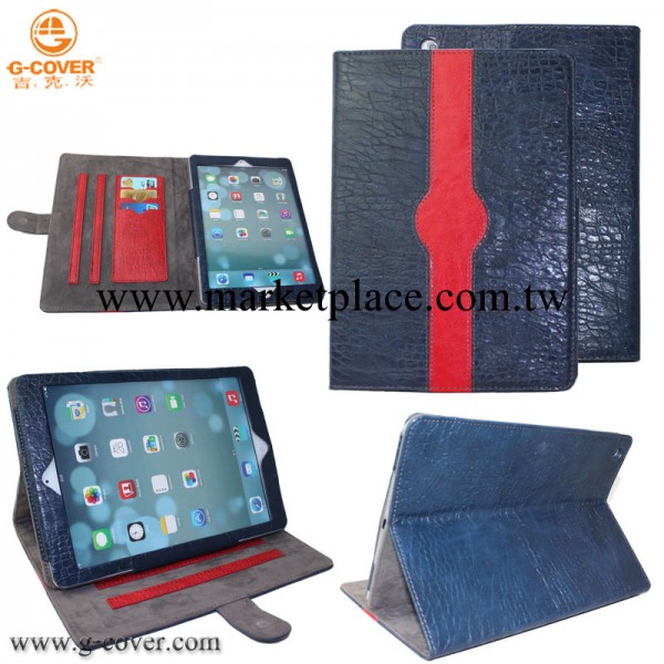 蘋果ipad5 鱷魚紋皮套 ipad air 插卡支架超薄休眠皮套保護殼工廠,批發,進口,代購