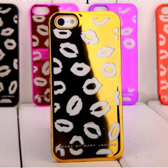 美國潮牌marc電鍍嘴唇殼 iphone5保護殼 手機殼 蘋果保護套 批發工廠,批發,進口,代購