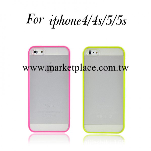 蘋果4S 二合一手機殼 矽膠邊框磨砂半透明 iPhone5/5S糖果手機套工廠,批發,進口,代購