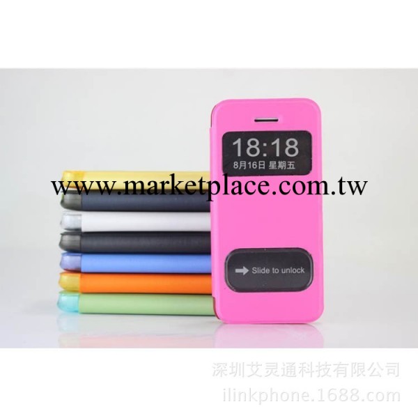 蘋果5c雙開窗來電顯皮套 iphone5C智能開屏手機保護皮套批發工廠,批發,進口,代購