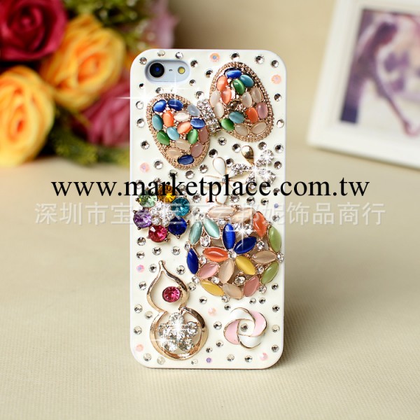 iphone4s/5s 彩色貓眼石奢華水晶A鉆 奶油鑲鉆手機殼蘋果手機殼工廠,批發,進口,代購