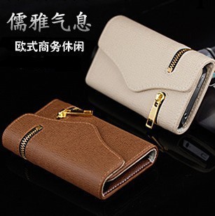 一件代發！IPHONE5帶拉鏈皮套 一蘋果5保護外殼 -保護套4S手機殼工廠,批發,進口,代購