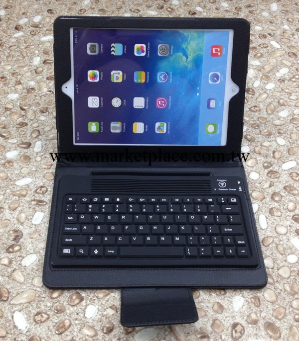蘋果iPad5 Air二折矽膠外接無線牙鍵盤皮套工廠,批發,進口,代購