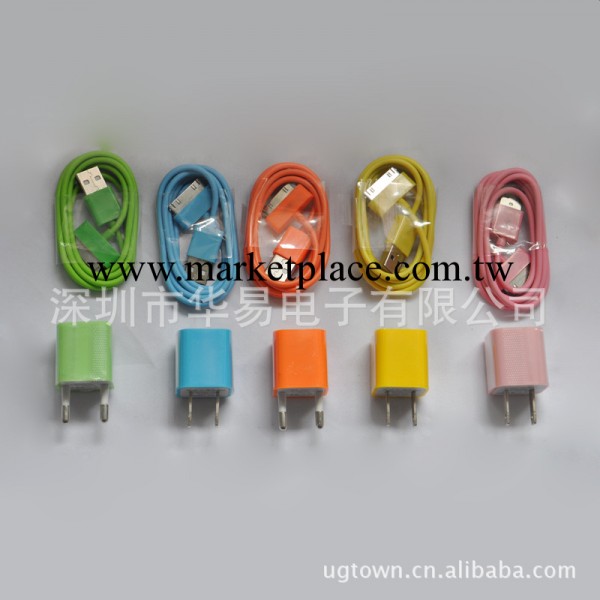 彩色蘋果配件套裝充電器二合一iPhone3G3GS iPhone4 4s精美套裝工廠,批發,進口,代購