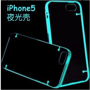 蘋果5 手機殼 iphone4s 夜光 外殼 透明熒光 保護套 Y581工廠,批發,進口,代購