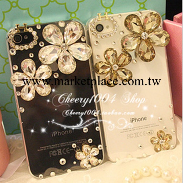 新款 iphone4/4s手機殼 奢華大水晶外殼 蘋果5貼鉆外殼 保護套工廠,批發,進口,代購