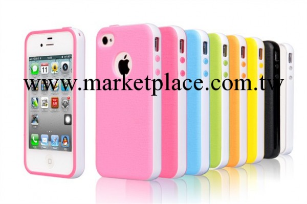 iPhone4S撞色蘋果5彩色情侶手機殼雙色保護套tpu二合一工廠,批發,進口,代購