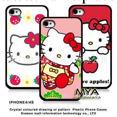 新款蘋果套Kitty貓 iphone4蘋果4s手機殼 韓版 卡通KT  潮牌工廠,批發,進口,代購