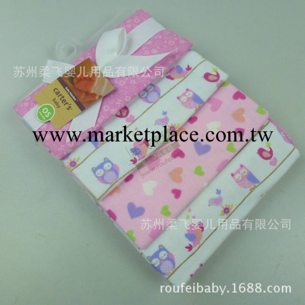 76cmX76cm 4條裝 嬰兒全棉法蘭絨毯 粉色小鳥 絲帶衣架包裝工廠,批發,進口,代購