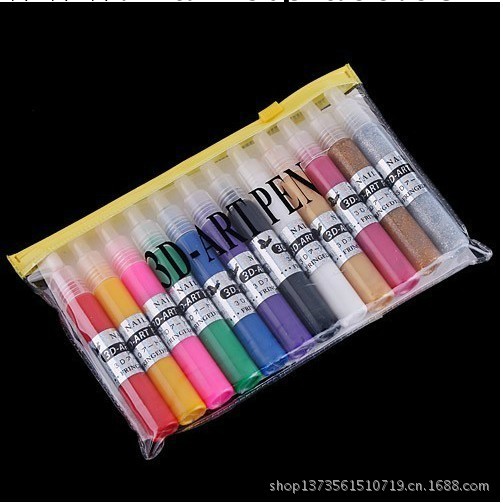 12色彩色 3D藝術筆 彩繪顏料筆 美甲彩繪工具 低價 美甲色彩批發工廠,批發,進口,代購