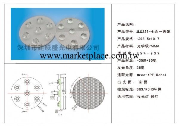 LED七合一透鏡工廠,批發,進口,代購