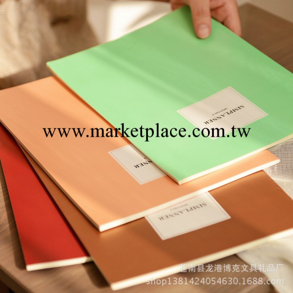 韓國文具批發 新品 YF13-622 純色B5騎馬釘（4款）筆記本 記事本工廠,批發,進口,代購