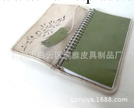 原創手工草綠鏤空花活頁記事本/筆記本/定制款工廠,批發,進口,代購