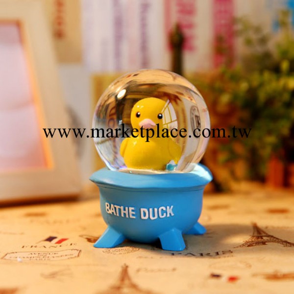韓國文具 TR-E326009小黃鴨水晶球M/玻璃工藝品/禮品13058工廠,批發,進口,代購
