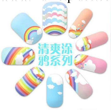 Melodi正品美甲批發指甲油全貼紙環保孕婦可用 清爽塗鴉系列14貼工廠,批發,進口,代購